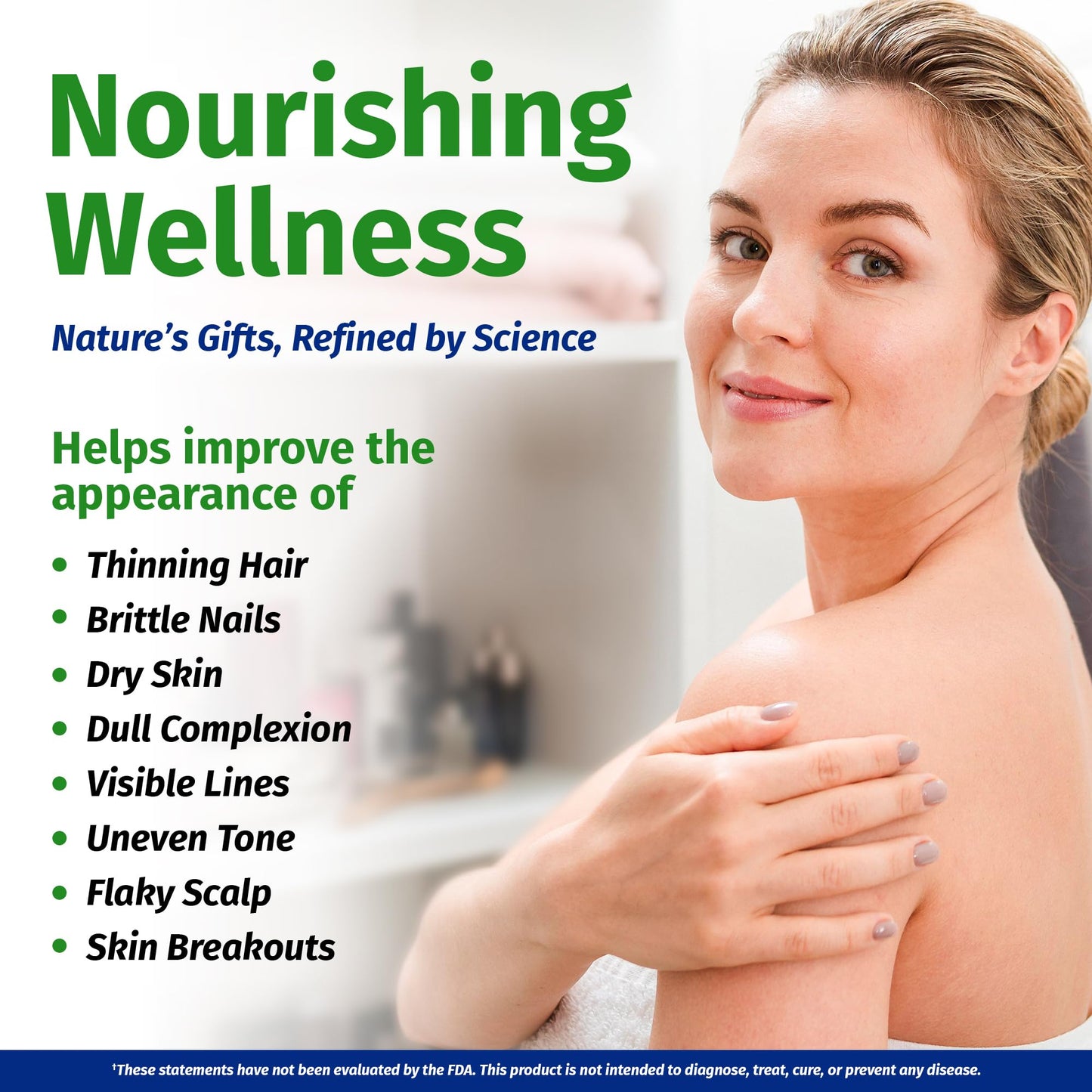 1 Body Hair Skin and Nails Vitamins with Biotin – Contains 26 Vitamins, Minerals and Herb Extracts – Hair and Nail Growth, Glowing Skin Supplements Formula for Men and Women – 60 Vegan Capsules