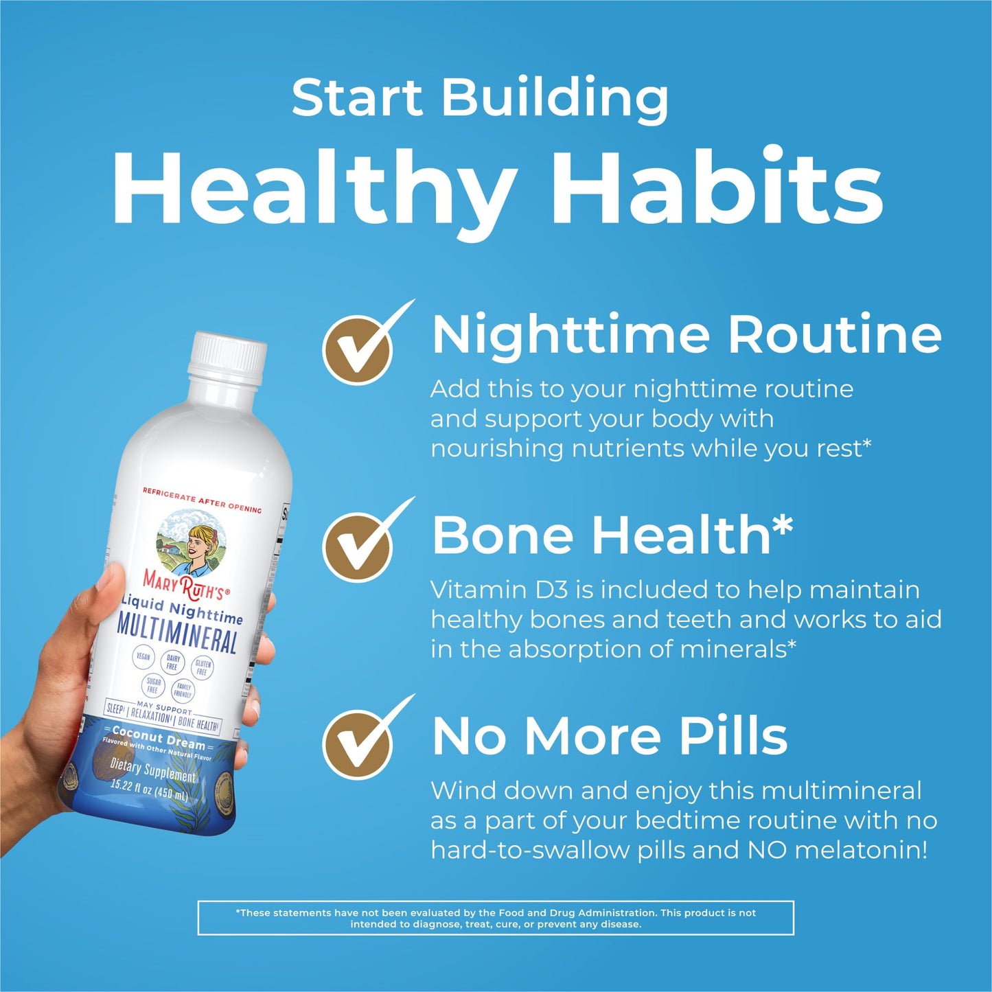 MaryRuth's Multivitamin Gummies for Women (Strawberry) & Liquid Nighttime Multimineral (Pineapple) | Clean Label Project Verified® | USDA Organic & Vegan | Beauty, Bedtime Routine, & Overall Health