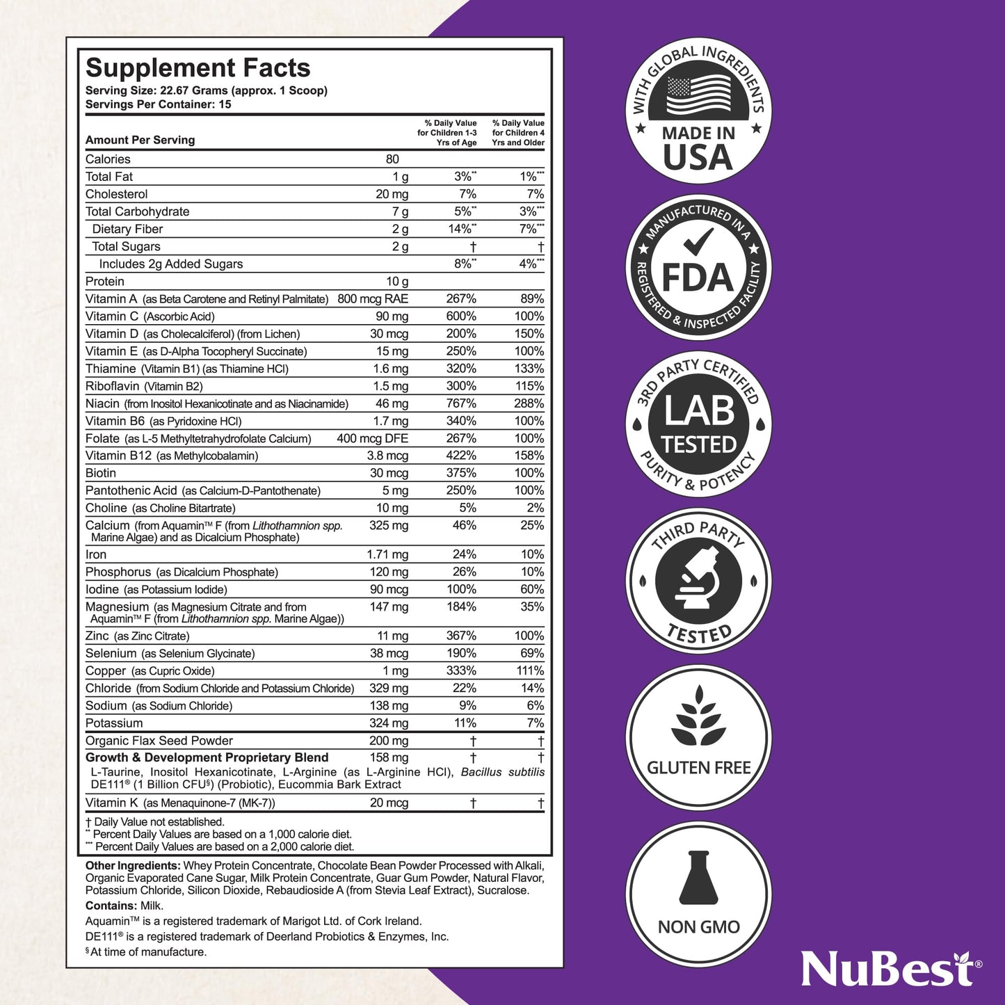 NuBest Bundle Tall Growth Protein Powder Tall for Teens Bone Strength, Brain Growth