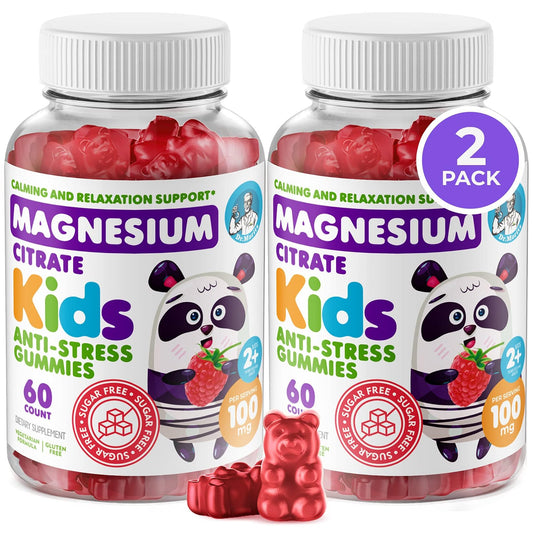 Pre-Order | Arrives in 5–10 Days – DR. MORITZ Sugar-Free Calm Magnesium Gummies for Kids and Adults - Non-GMO Magnesium Citrate Gummies - Raspberry Flavor - 2-Pack (60 Count)