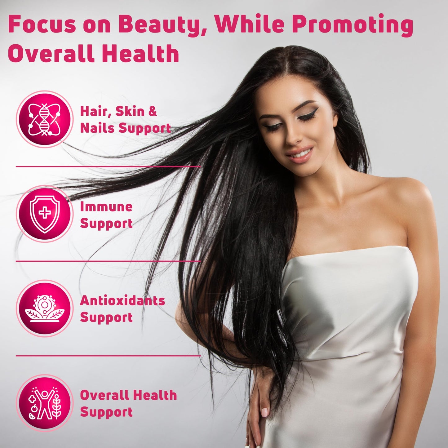 NUELATION Hair Skin and Nails Gummies with Biotin (6000mcg), Collagen & PABA - Hair, Skin, and Nails Vitamins for Women and Men - Supports Hair Growth, Stronger Nails, Healthy Skin - 30 Servings