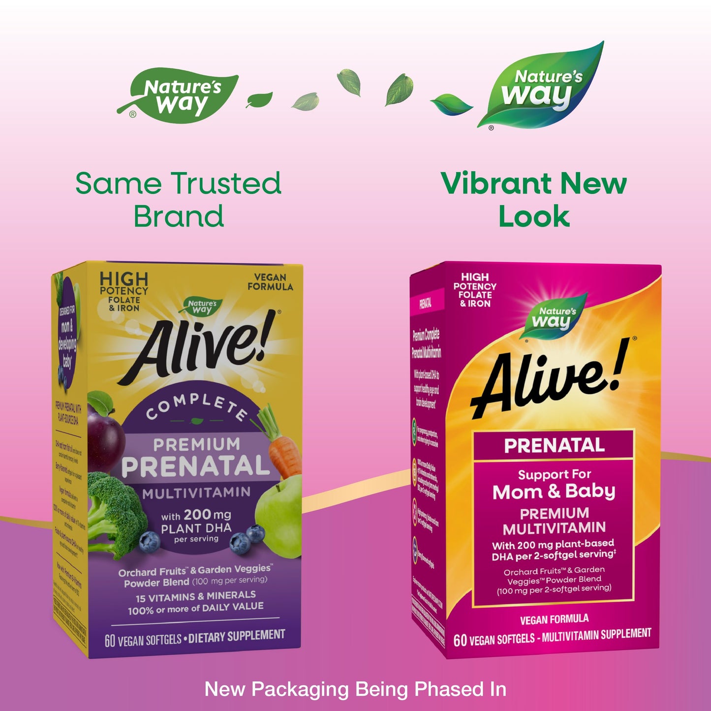 Nature's Way Alive! Complete Premium Prenatal Multivitamin for Women, Healthy Eye and Brain Development*, 60 Vegetarian Softgels