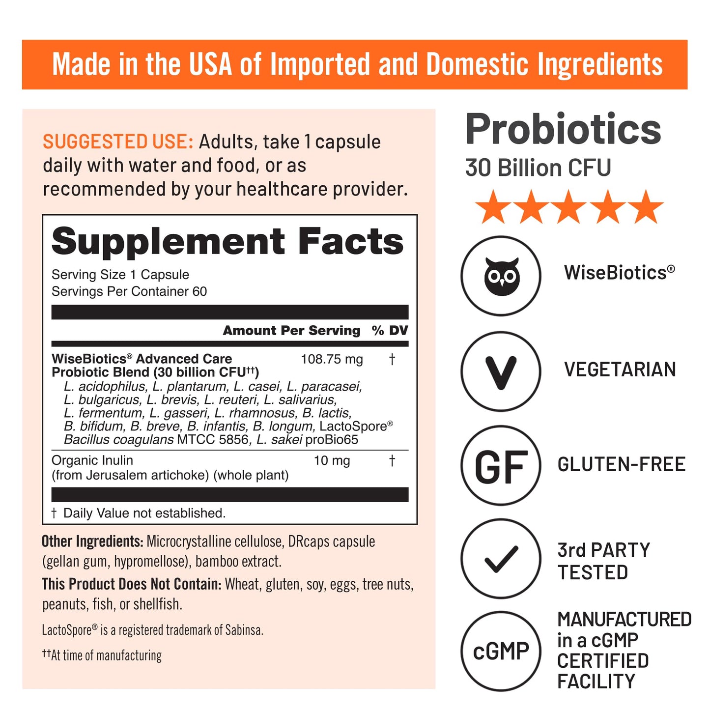 NatureWise Max Probiotics for Women & Men - 30 Billion CFU 18 Strains + Organic Prebiotics - For Gut & Digestive Health - Vegetarian, Delayed-Release Capsules, Gluten Free - 30 Capsules[30-Day Supply]