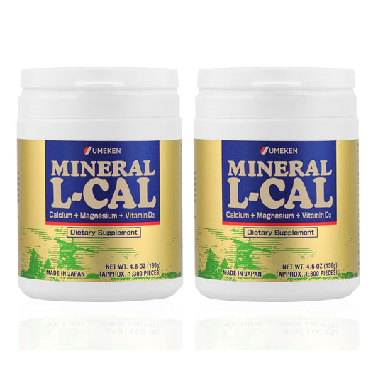 Mineral L-Cal Calcium with Vitamin D3, 4 Month Supply, Water Soluble Ball Format with Magnesium & Minerals, Fast Absorbing Calcium Magnesium D3 Supplement, 1,300 Balls per Bottle, 130g Each, Pack of 2