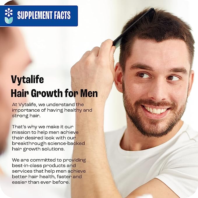Hair Growth for Men - Hair Vitamins for Men, Hair Growth Vitamins for Men - Hair Supplements for Hair Growth Men - Biotin for Men, Hair Growth Men, Hair Regrowth for Men - Mens Hair Growth Products