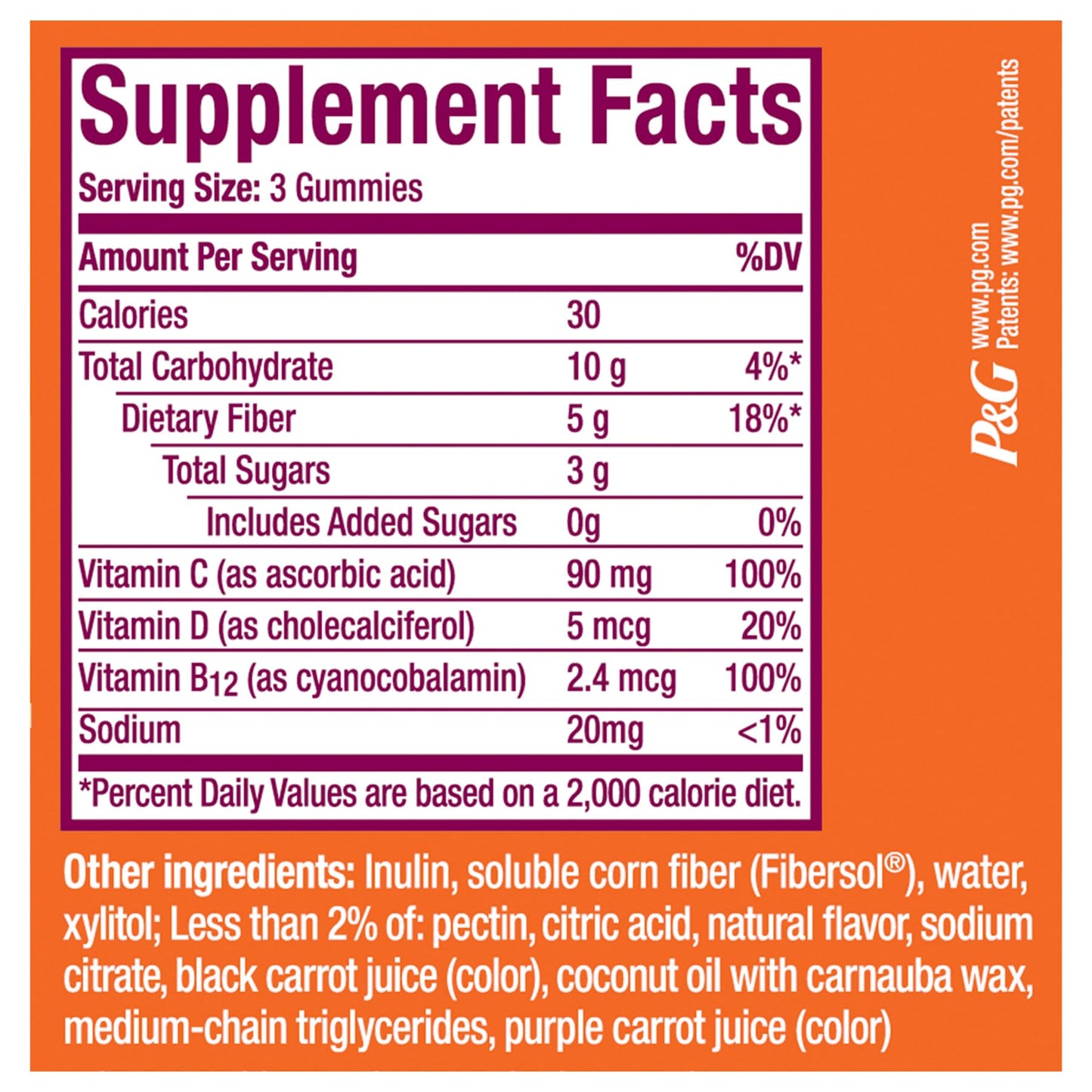 Metamucil Fiber Gummies for Adults with Vitamins C, D, B12 for Metabolism, No Sugar Added Citrus Berry Flavor, 5g Plant Based Prebiotic Fiber Supplement Blend, 120 Count