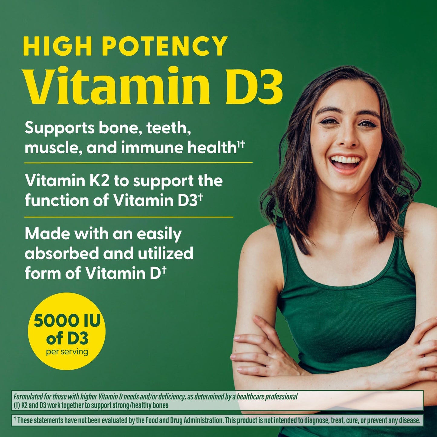 Pre-Order | Arrives in 5–10 Days – MegaFood Vitamin D3 5000 IU (125 mcg) - Vegetarian Supplements with Vitamin D3 K2 - Supports Bones, Teeth, Muscles & Immune Health - Certified Non-GMO - 60 Mini Capsules, 60 Servings