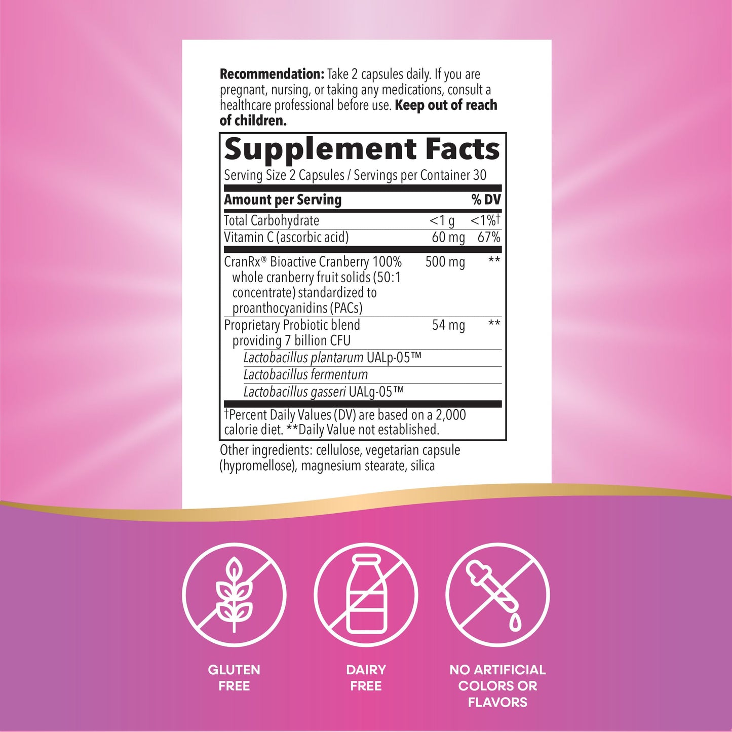 Nature's Way CranRx Bioactive Cranberry with Probiotics, Supports Urinary Health*, 60 Capsules