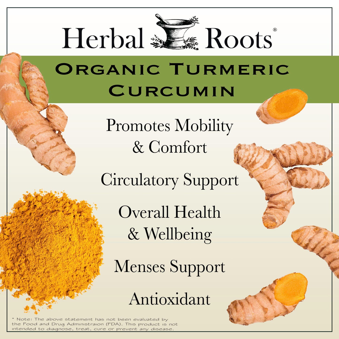 Herbal Roots - Turmeric Curcumin Capsules - Extra Strength - 1000mg Pure Organic Turmeric Supplement, 95% Standardized Curcumin Extract with BioPerine Pepper and Ginger