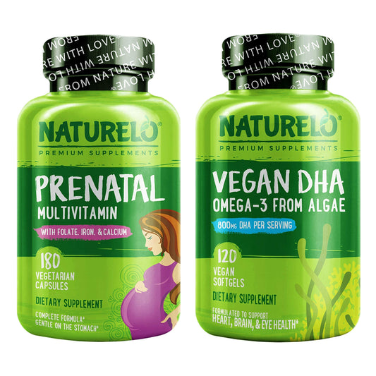 NATURELO Prenatal Multivitamin 180ct Vegan DHA 120ct