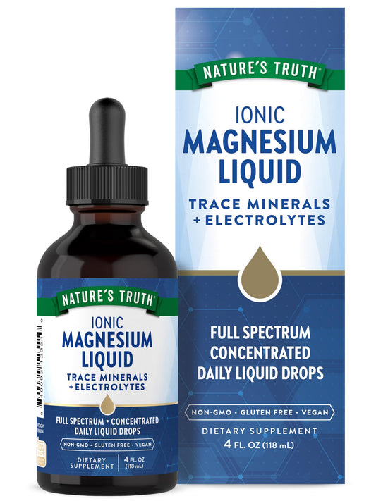 Nature's Truth Ionic Magnesium Liquid Drops | 200mg | 4 Fluid Ounces | with Electrolytes & Trace Minerals | Vegan, Non-GMO & Gluten Free Supplement