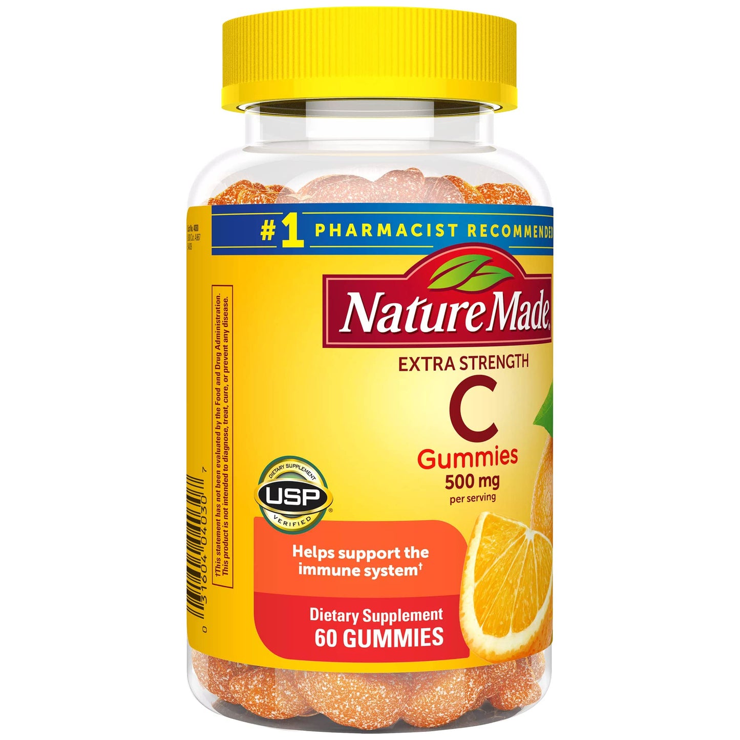 Nature Made Extra Strength Dosage Vitamin C 500 mg per Serving, Dietary Supplement for Immune Support, 60 Gummies, 30 Day Supply (Pack of 2)