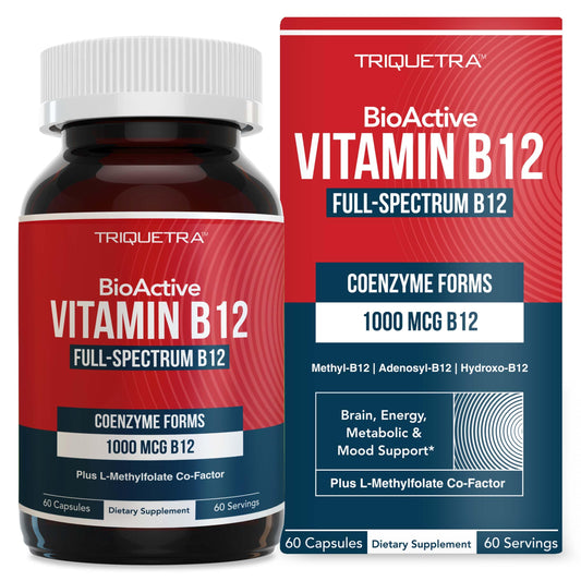 BioActive Vitamin B12 1000 mcg | All 3 BioActive Forms B12 Plus Methylfolate Cofactor - Methyl B12, Adenosyl B12 & Hydroxy B12 | Supports Energy, B12 Levels & Mood | Vegan, Non-GMO (60 Servings)