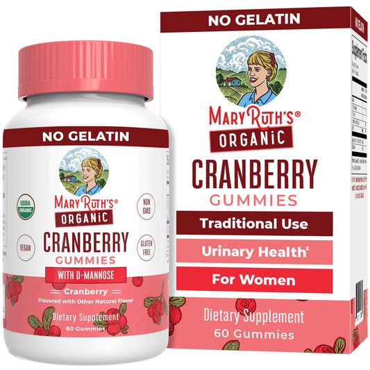Organic Cranberry Gummies by MaryRuth's | 500mg Cranberry Supplement | Urinary Tract Health for Women | with D Mannose | Traditional Use | USDA Organic | Vegan | Non GMO | 30 Servings