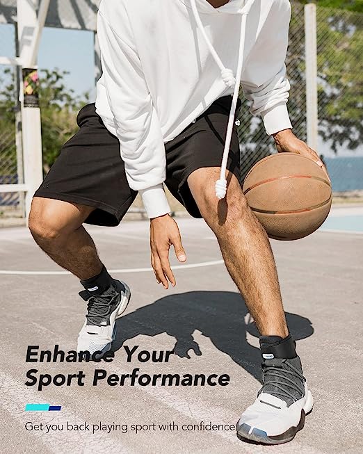 Fitomo Quick Lace Up Ankle Brace for Women Men with Removable Side Splints, Adjustable Ankle Support for Sprained Ankle Injury Recovery, Ankle Stabilizer for Basketball Volleyball Tennis, 1 Unit