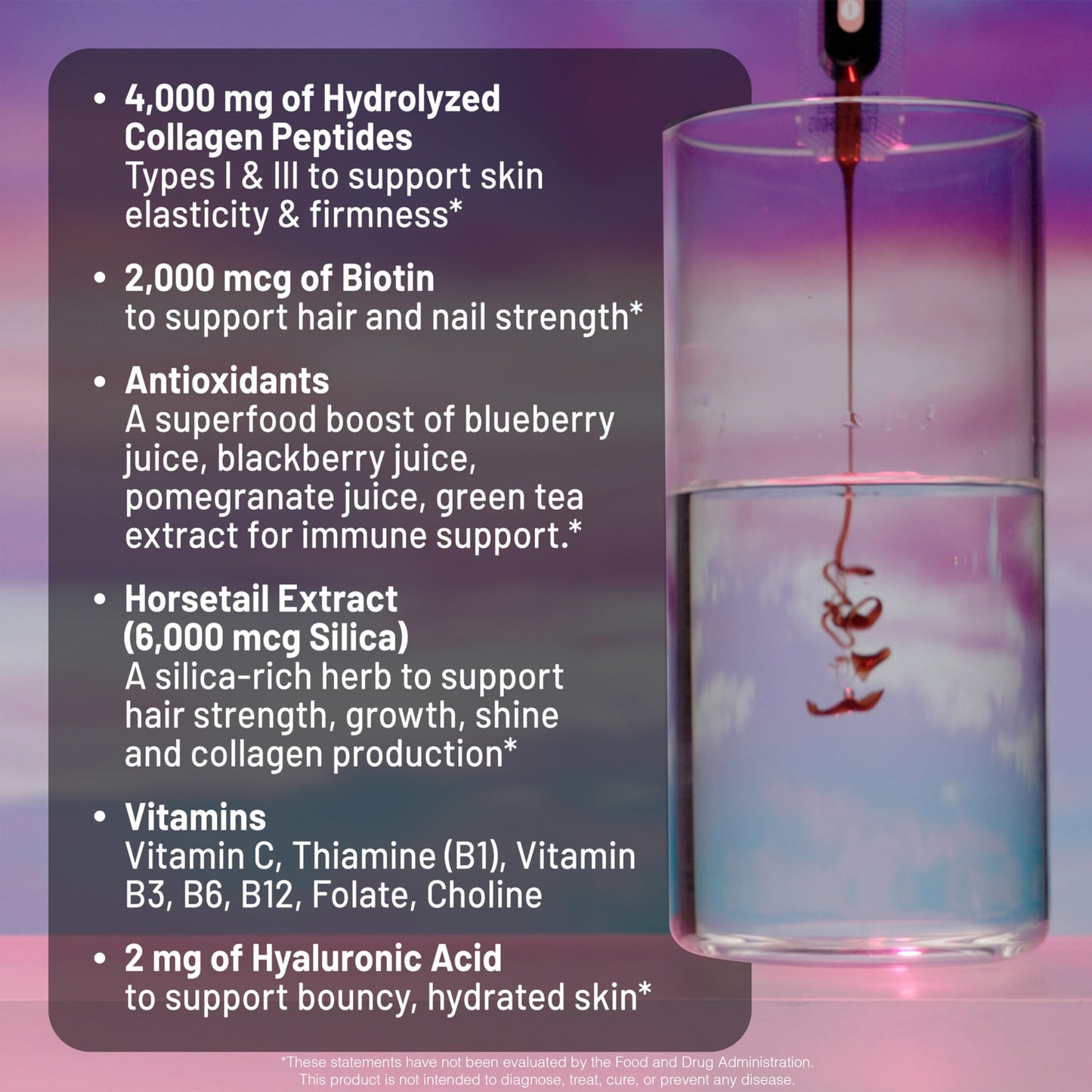 NatureWise Hydrolyzed Liquid Collagen for Women & Men 4000mg - High Absorption, Type 1 & 3 Peptides with Biotin + Vitamin C + Vitamin B Complex & Hyaluronic Acid -Mixed Berry - 10 Tubes[10 Day Supply]