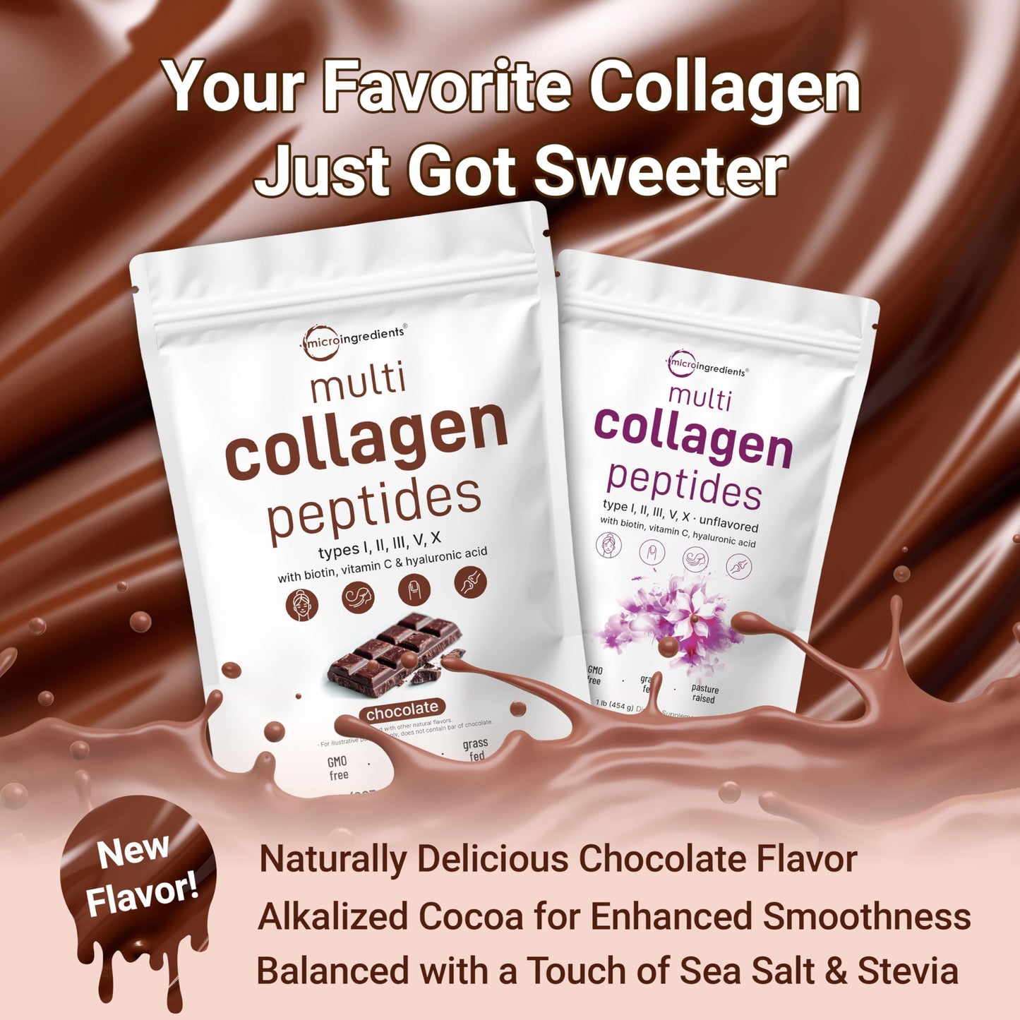 Pre-Order | Arrives in 5–10 Days – Multi Collagen Peptides Powder, 907g, 2lb  - Hydrolyzed Protein Peptides | Type I,II,III,V,X with Hyaluronic Acid, Biotin & Vitamin C - Unflavored - Keto & Paleo Friendly, Ez Mix in Drinks