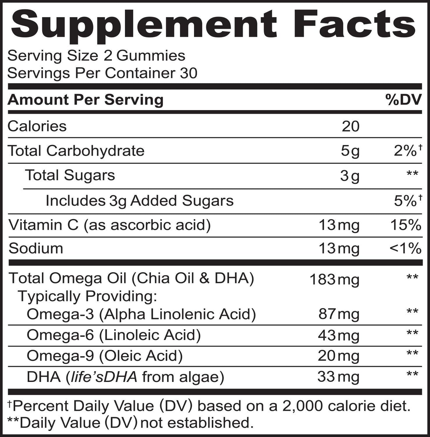 NATURELO Vegetarian DHA and Omega 3 Supplement from Algae and Chia Seed Oil for Heart, Brain and Joint Health - No Fish, Gelatin, or Artificial Sweeteners - 60 Gummies