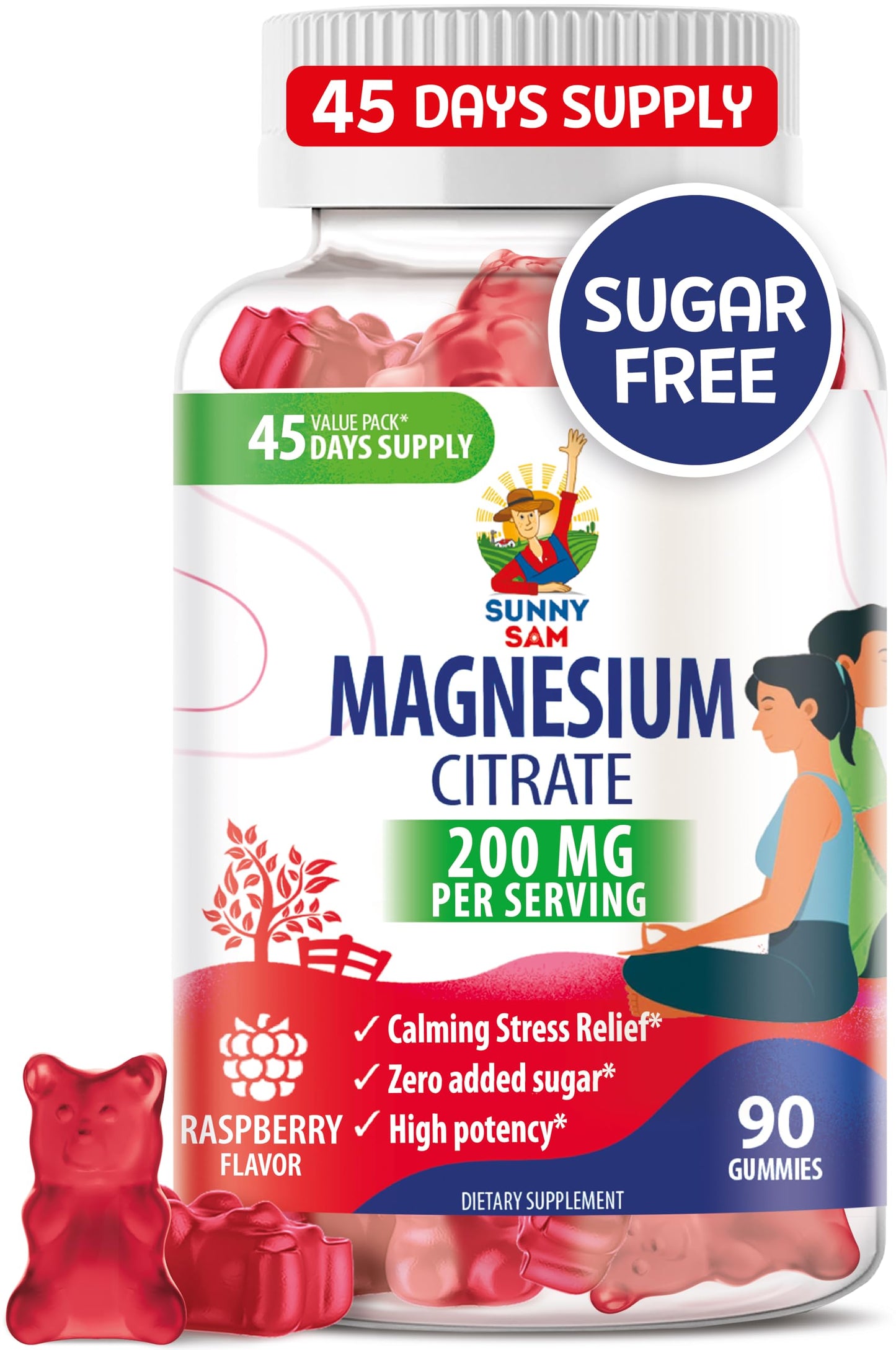 Magnesium Gummies for Kids & Adults - 200mg - Calm Magnesium Chews - Magnesium Citrate Chewable Supplement for Mood & Muscle Support
