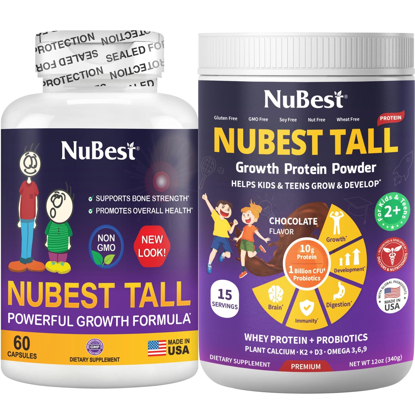 NuBest Bundle Tall Growth Protein Powder Tall for Teens Bone Strength, Brain Growth