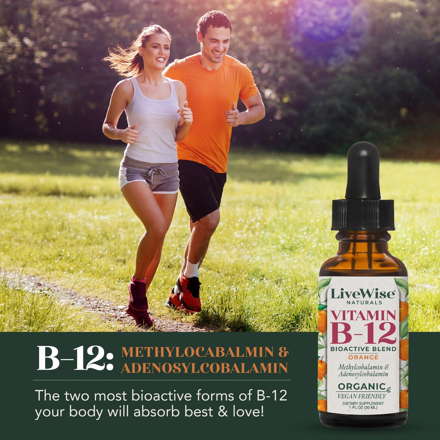 Liquid B12 Vitamin Sublingual – All-Natural Liquid Vitamin Vegan B12 Drops – Non-GMO Adenosylcobalamin Methylcobalamin B12 Supplement – Boost Your Immune System, Metabolism, Energy and Focus!
