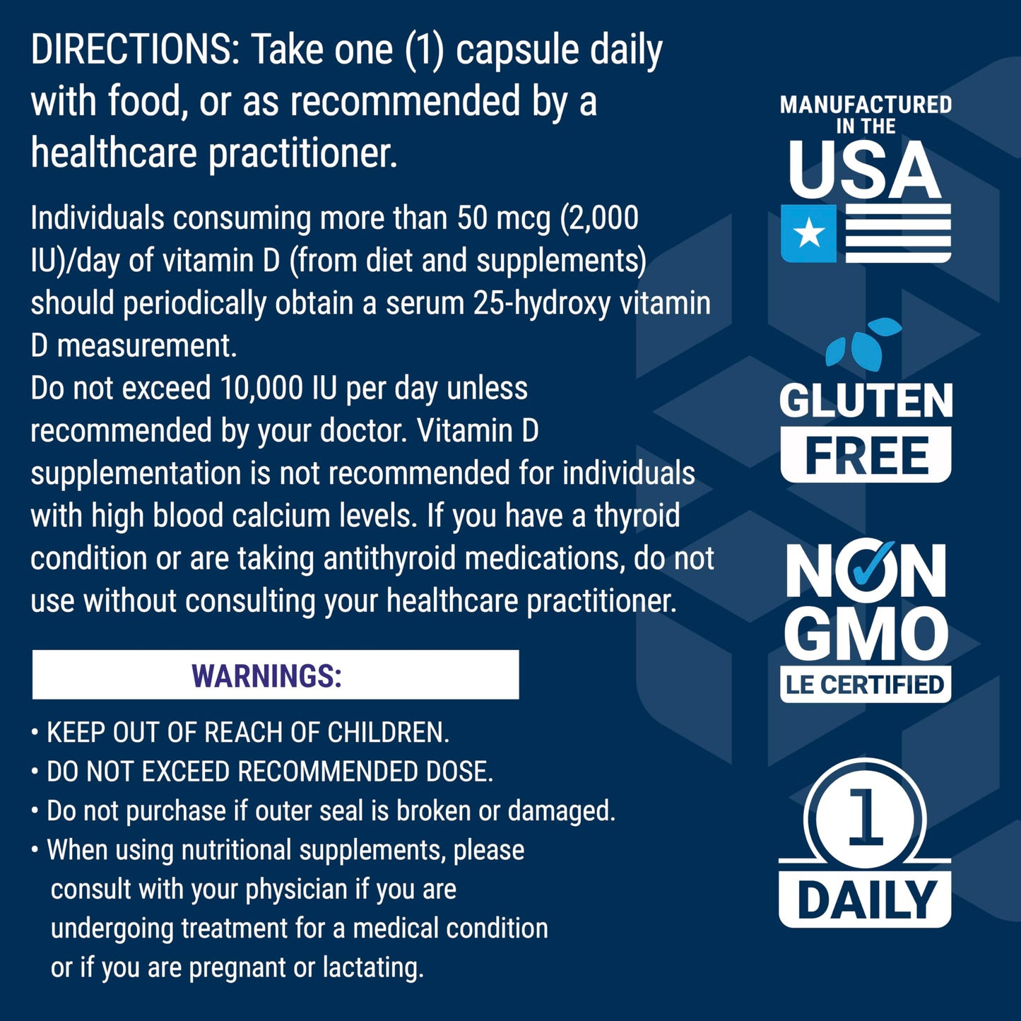 Life Extension Vitamin D3 125 mcg (5000 IU) with Sea-Iodine For Bone, Brain & Thyroid Support – Gluten-Free, Once Daily, Non-GMO – 60 Capsules