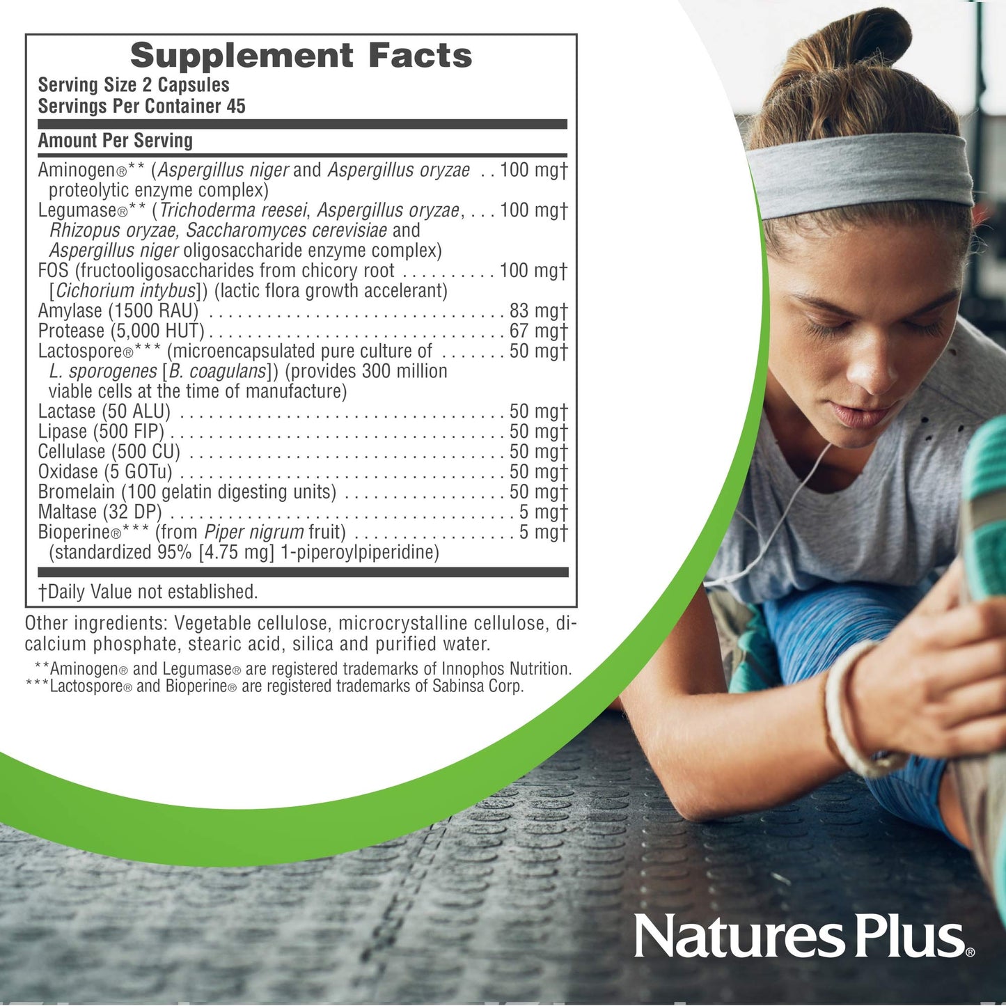 Natures Plus ActiZyme - Gut Health Supplement, Contains Digestive Enzymes, Probiotics, Aminogen, Bioperine - 90 Vegetarian Capsules (45 Servings)