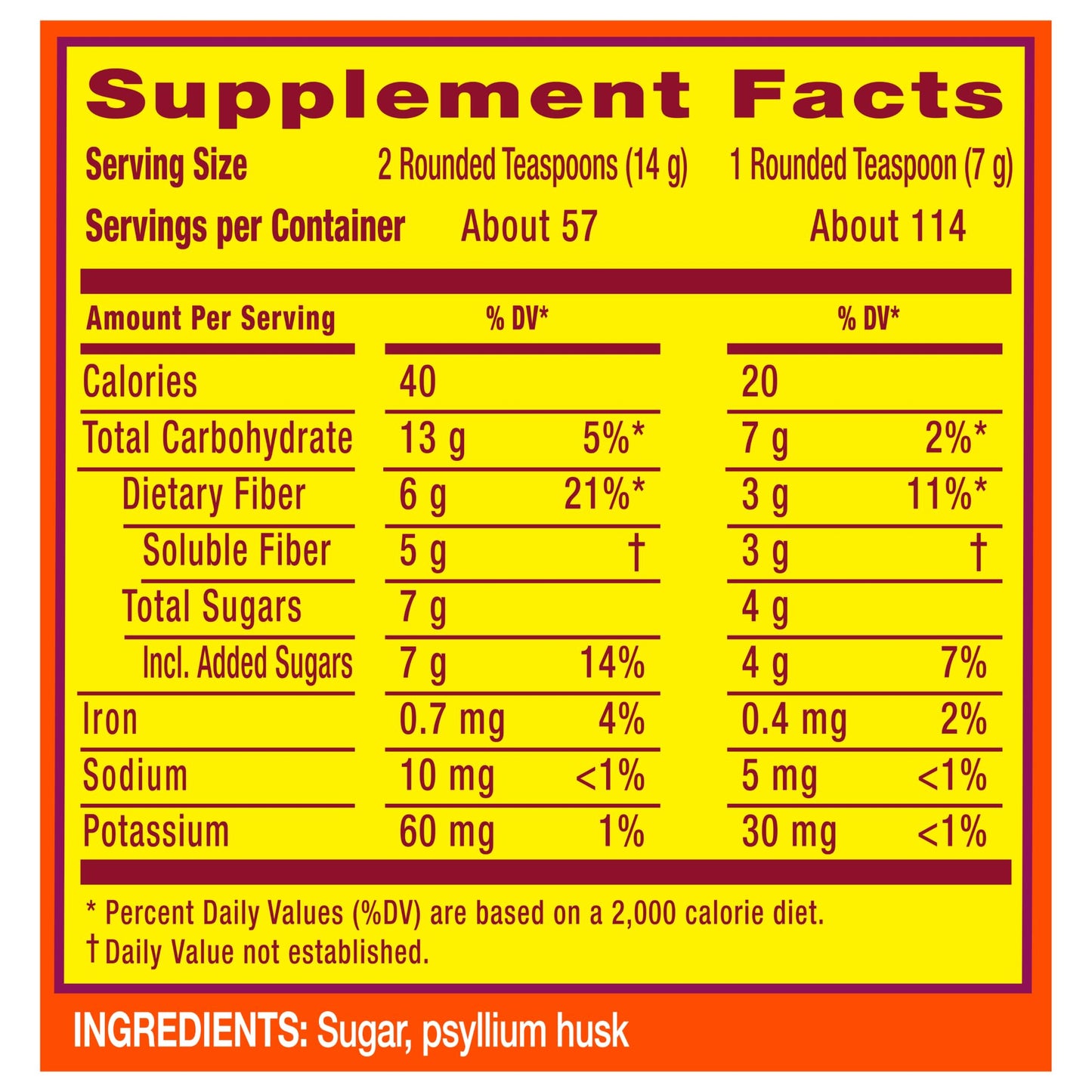 Metamucil, Daily Psyllium Husk Powder Supplement with Real Sugar, 4-in-1 Fiber for Digestive Health, Orange Smooth Flavored Drink, 114 Servings