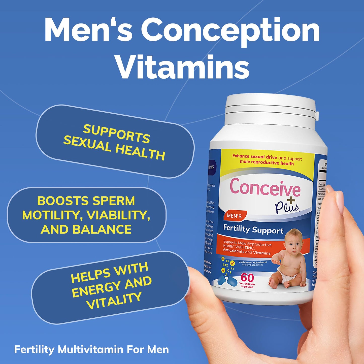 Pre-Order | Arrives in 5–10 Days – CONCEIVE PLUS Mens Motility Bundle Mens Fertility 60 + Motility Supplement 60 Capsules
