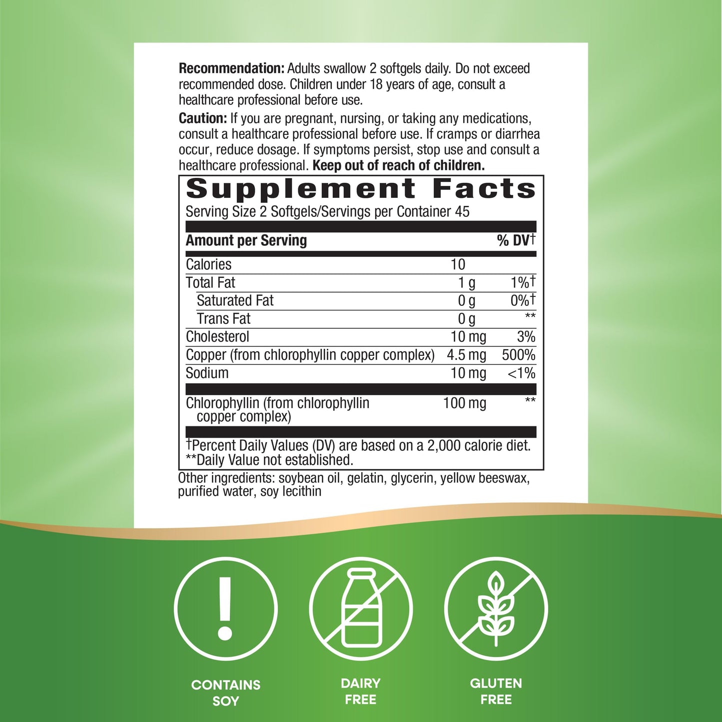 Nature’s Way Chlorofresh Chlorophyll Concentrate, Supports Detox Pathways*, Chlorophyllin Copper Complex, Supports Healthy Skin*, Internal Deodorant*, 90 Softgels