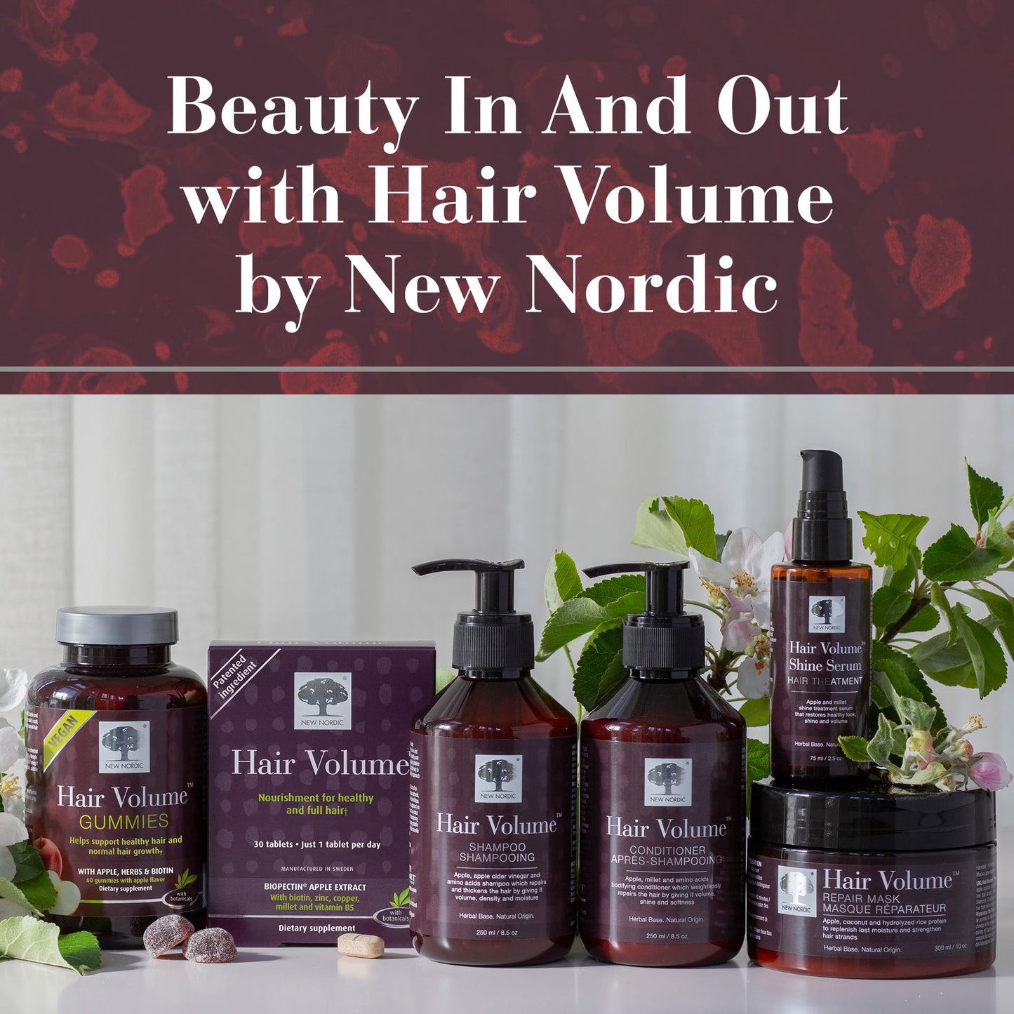 New Nordic Hair Volume Menopause, Supports Healthy Hair Growth During & After Menopause, Nourishes Mature Hair for Post-Menopausal Women, 30 Tablets