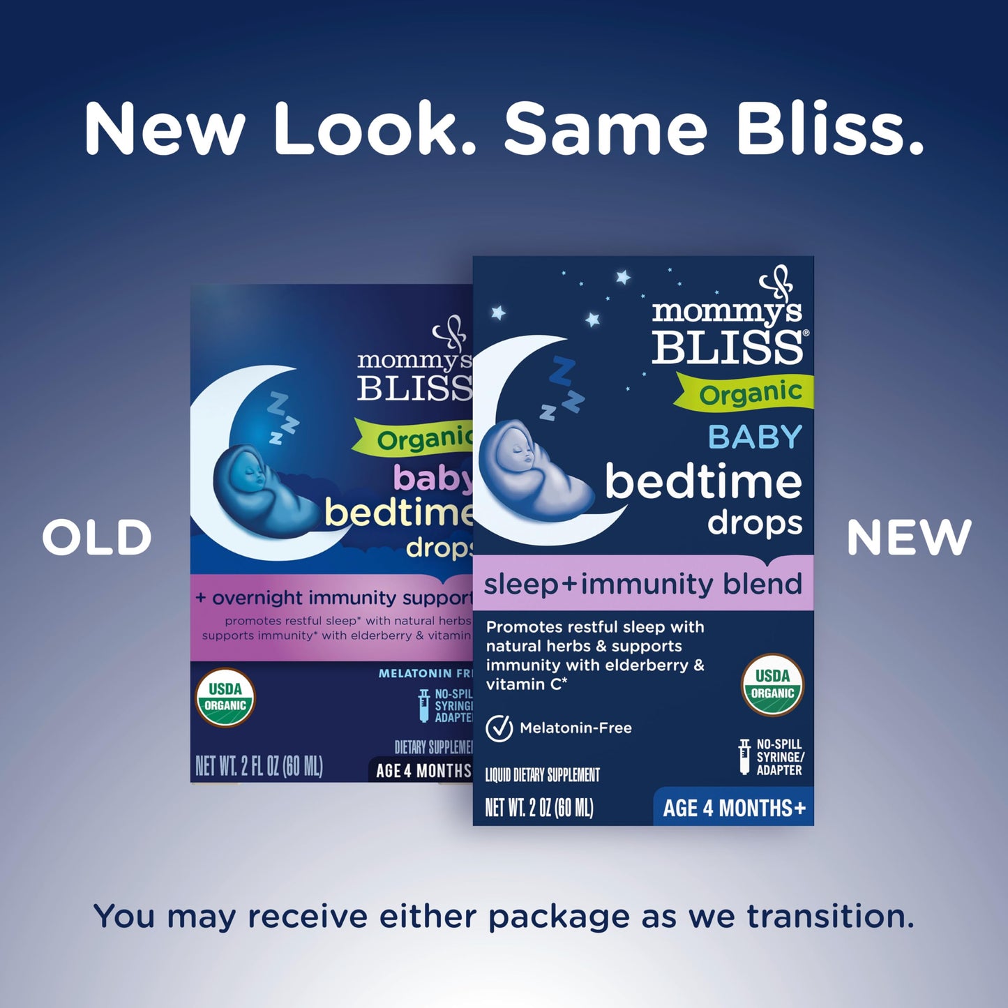 Mommy's Bliss Organic Baby Bedtime Drops + Overnight Immunity Support*, Promotes Restful Night, Melatonin Free, Age 4 Month+, 2 Fl Oz