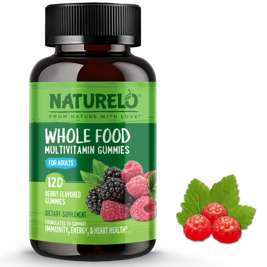 NATURELO Whole Food Vitamin Gummies for Adults - Chewable Gummy Multivitamin for Men & Women - 120 Vegan Gummies
