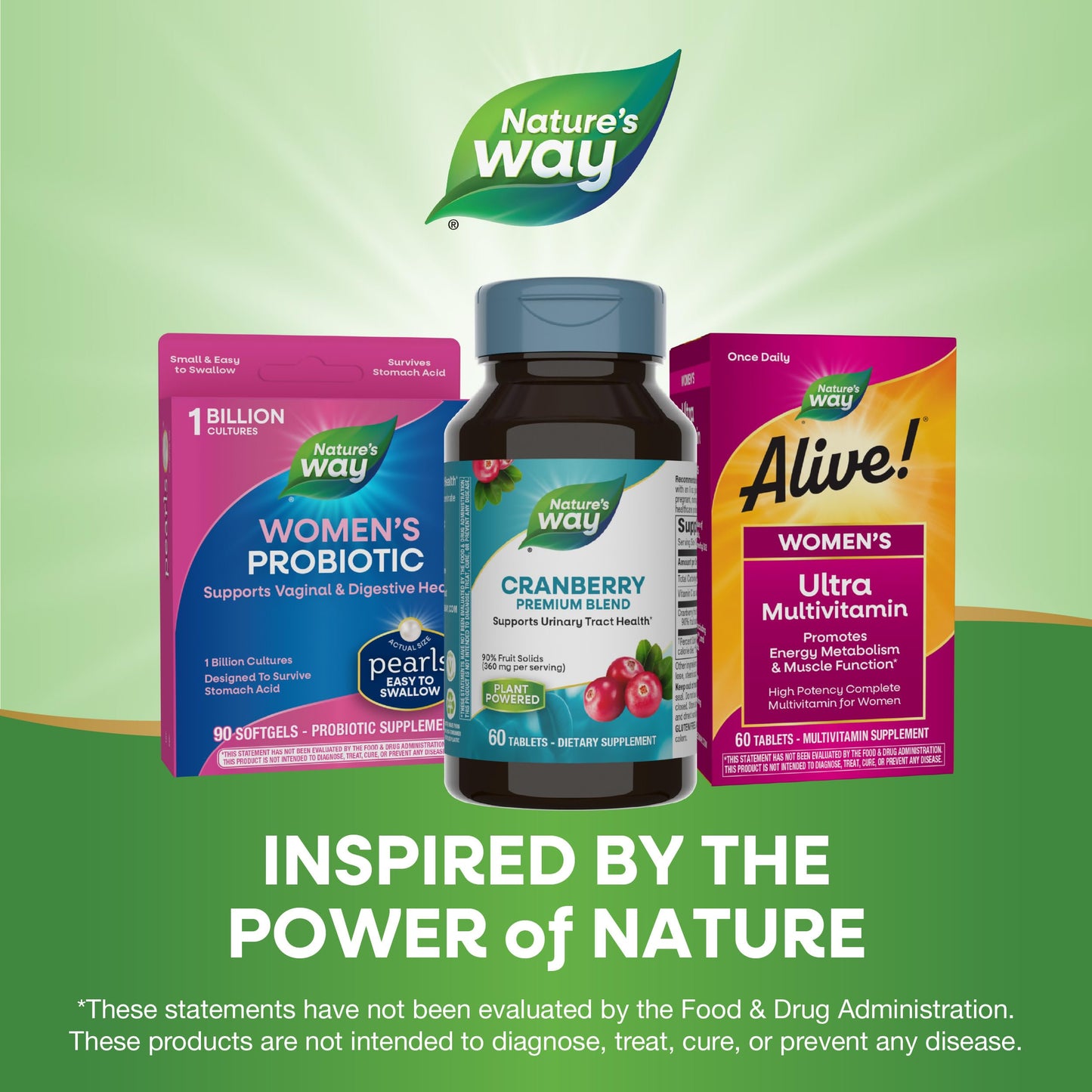 Nature's Way Premium Blend Cranberry, Urinary Tract Health Support* Supplement with Vitamin C, 60 Tablets