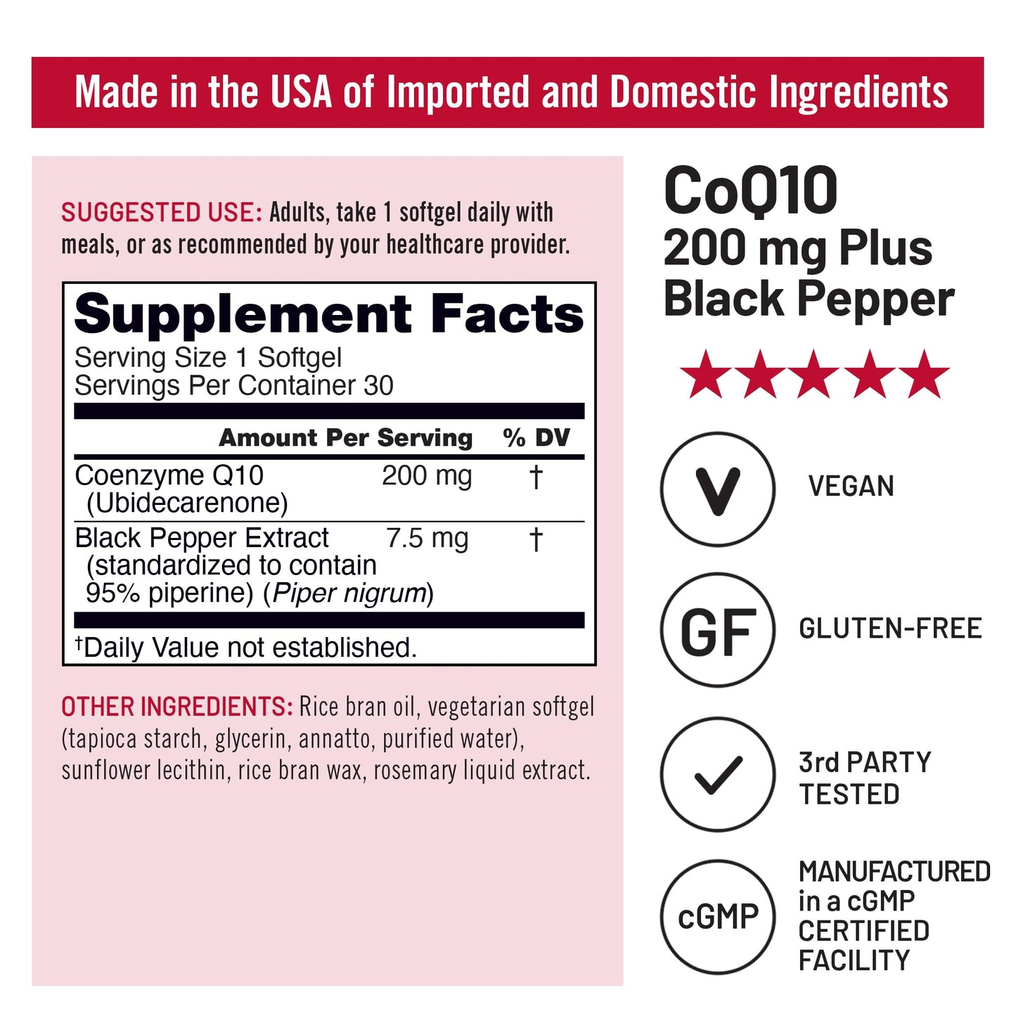 NatureWise CoQ10 200mg + Black Pepper Softgels - High Absorption Coenzyme Q10 + Black Pepper - Antioxidant for Heart Health + Cellular Energy - Vegan, Non-GMO, Gluten-Free - 30 Count[30-Day Supply]