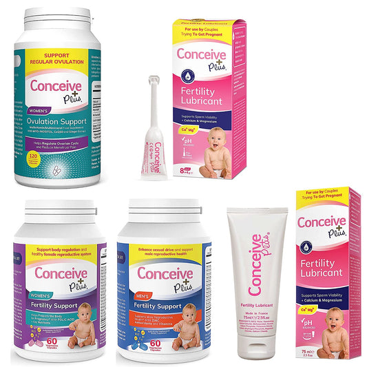 Pre-Order | Arrives in 5–10 Days – CONCEIVE PLUS Complete Fertility Bundle - Trying To Conceive Couples Kit TTC Fertility Supplements and Sperm Friendly Lubricants