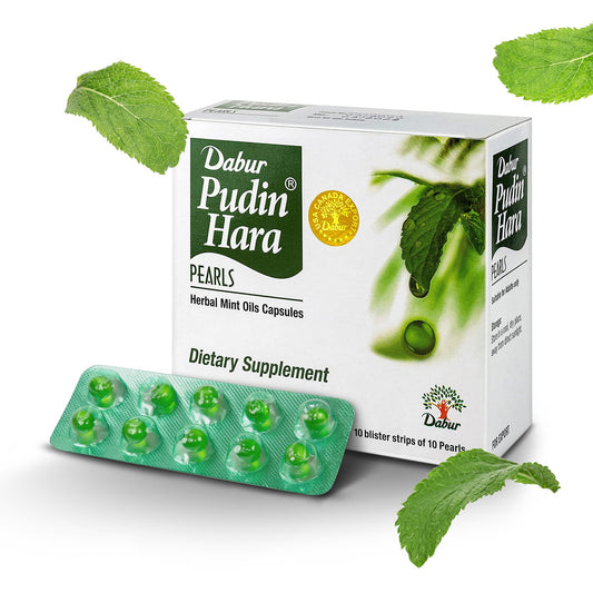 Pre-Order | Arrives in 5–10 Days – Dabur Pudin Hara Pearls - Daily Digestive Care Supplements for Men and Women, Helps Abate Symptoms of Bloating, Acidity, Flatulence and Indigestion for Digestive and Gut Health, 100 count (Pack of 10)