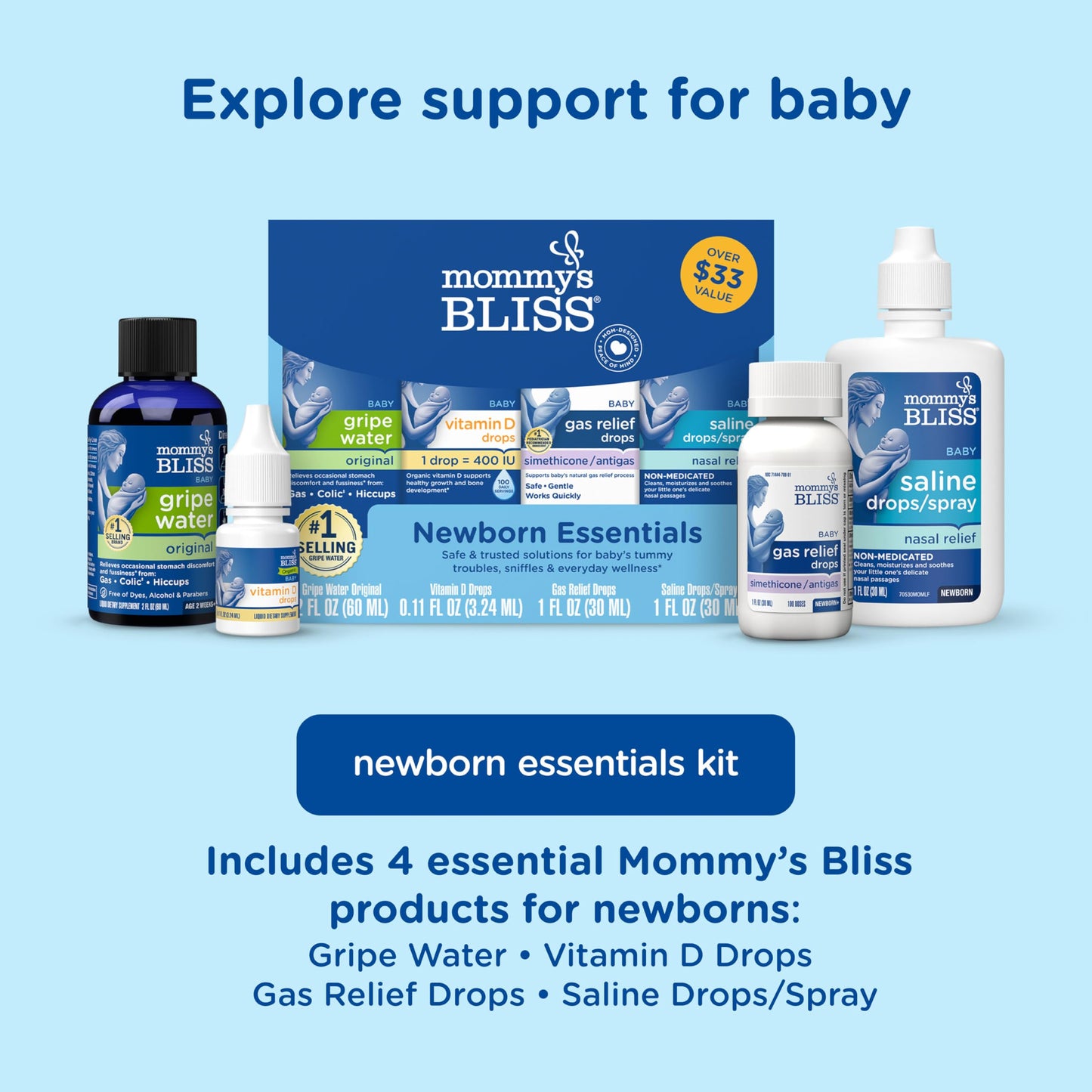 Mommy's Bliss Prenatal Multivitamin + Probiotic for Women w/ Folic Acid, Supports Baby Development & Mom's Digestion w/ Zinc, Vitamin B6 & B12, Ginger & Choline, Vegan & Gluten Free (45 Servings)