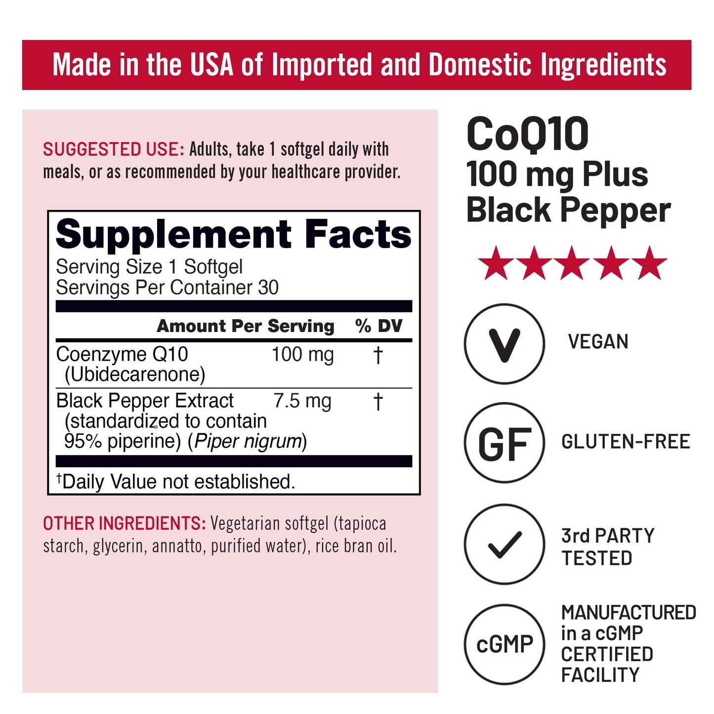 NatureWise CoQ10 100mg + Black Pepper Softgels - High Absorption Coenzyme Q10 + Black Pepper - Antioxidant for Heart Health + Cellular Energy - Vegan, Non-GMO, Gluten-Free - 30 Count[30-Day Supply]