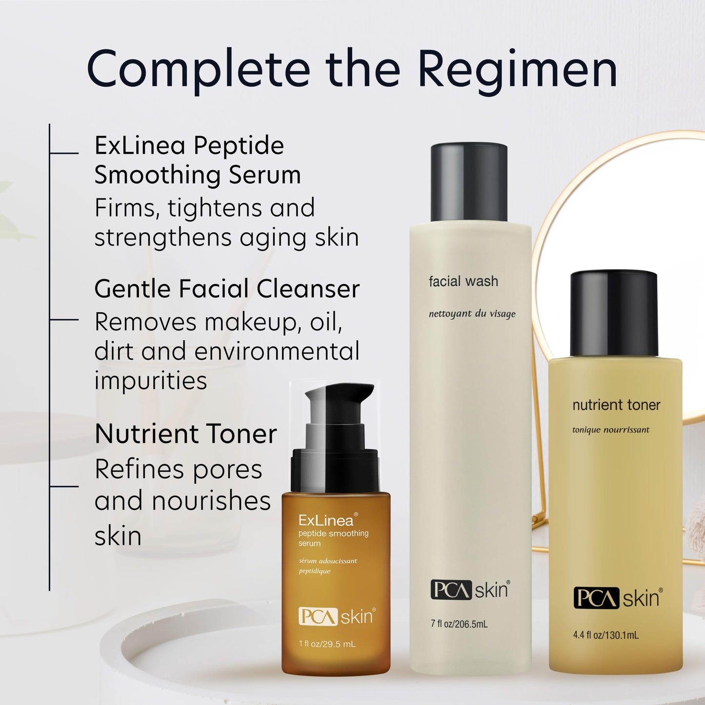 PCA SKIN Hyaluronic Acid Serum for Face - ExLinea Peptide Smoothing Serum, Facial Care Products, Firms Aging Skin, 1.0 fl oz Pump