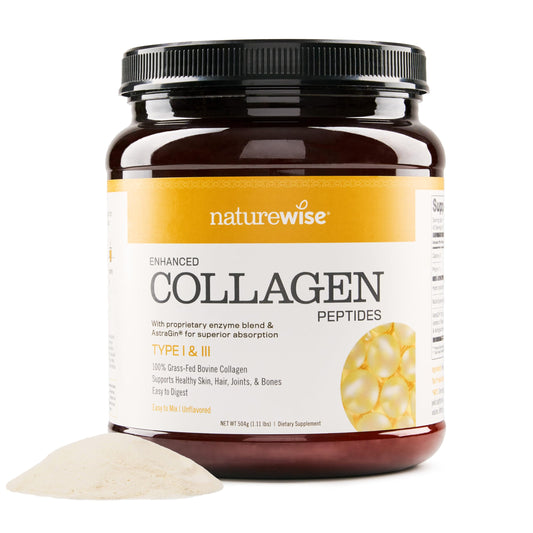 NatureWise Collagen Peptides Powder for Women - Type 1 & 3 Grass-Fed - Supports Hair, Skin & Nail Health - Non-GMO, Dairy & Soy Free, Unflavored - 45 Servings[45-Day Supply]
