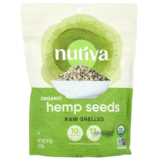 Nutiva
Organic Hemp Seeds, Raw Shelled, 8 oz (227 g)