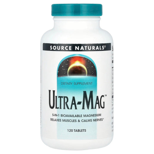 Pre-Order | Arrives in 5–10 Days – source Naturals
Ultra-Mag™, 120 Tablets