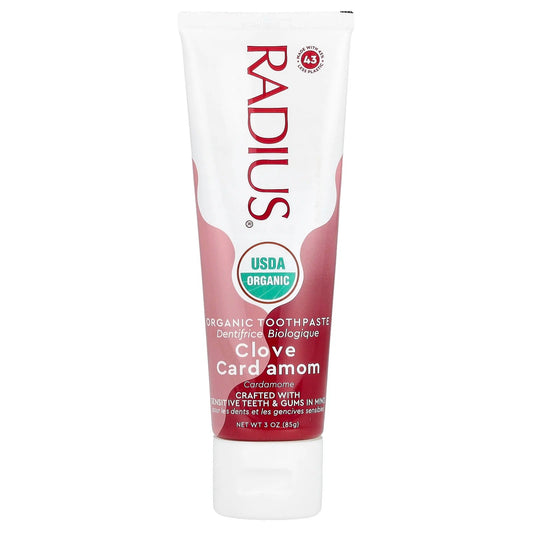 RADIUS
Organic Toothpaste, Clove Cardamom, 3 oz (85 g)