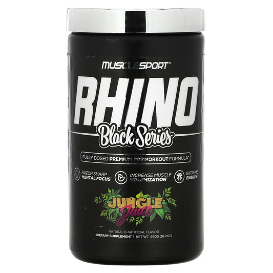 MuscleSport
Black Series, Rhino, Jungle Juice, 16.2 oz (460 g)