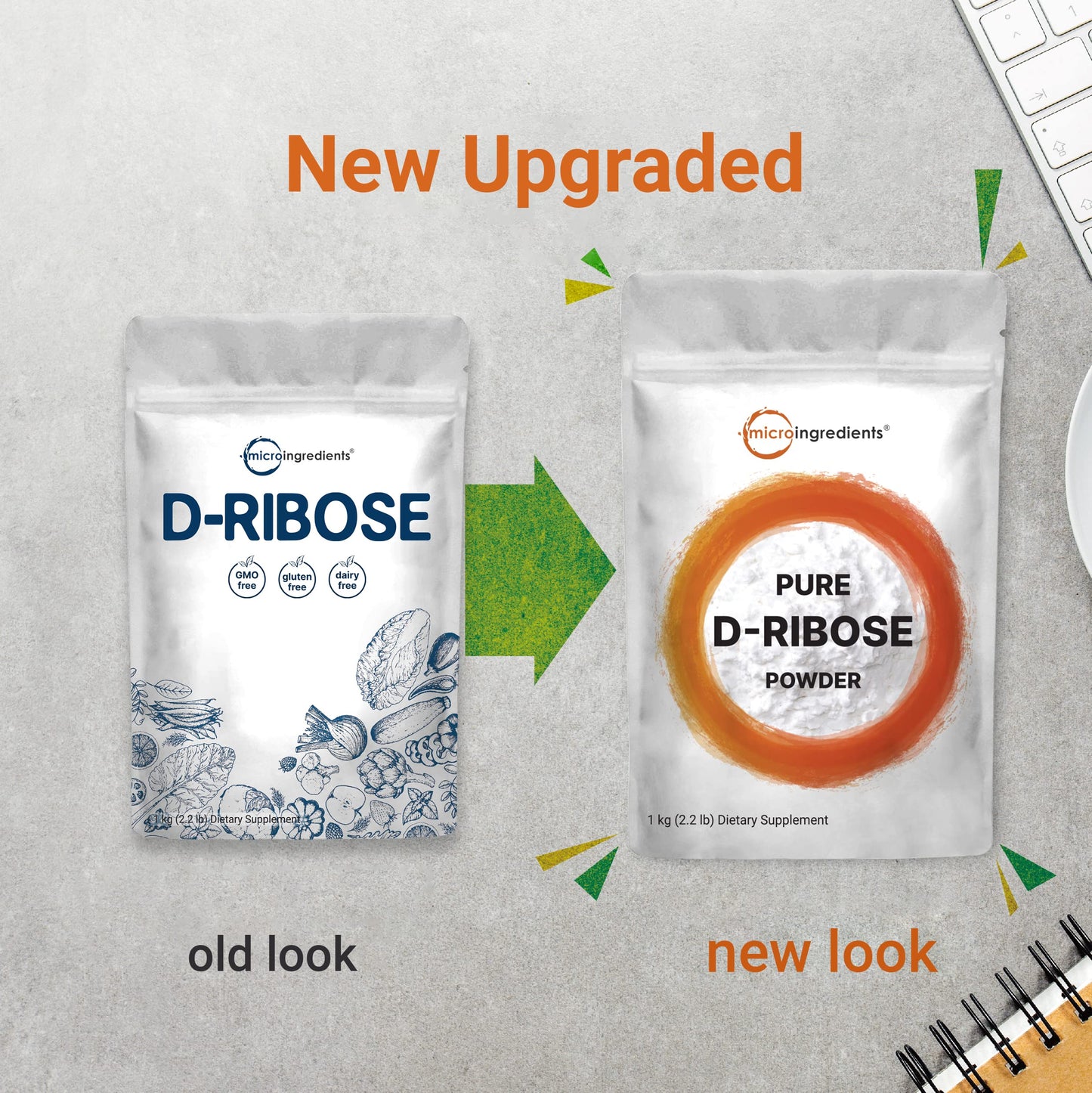 Pre-Order | Arrives in 5–10 Days – Pure D Ribose Powder, 1 KG (2.2 Pound & 200 Servings) - Hair Support Supplement, Natural Simple Sugar, Dissolves Clear, Pharmaceutical Grade - Filler Free, No GMOs, No Gluten & Water Soluble