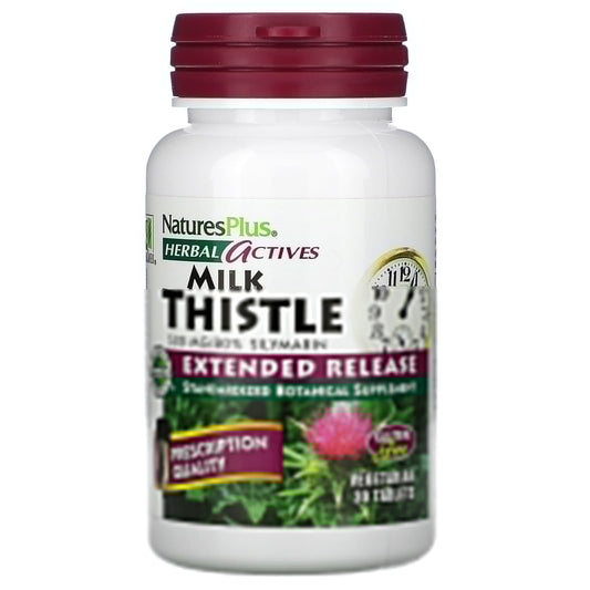NaturesPlus
Herbal Actives, Milk Thistle, Extended Release, 500 mg, 30 Tablets