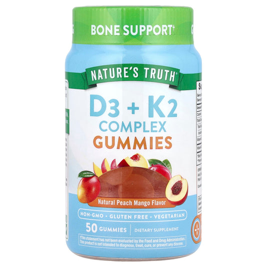 Nature's Truth
D3 + K2 Complex Gummies, Natural Peach Mango, 50 Gummies