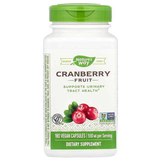 Nature's Way
Cranberry Fruit, 930 mg, 180 Vegan Capsules (465 mg Per Capsule)