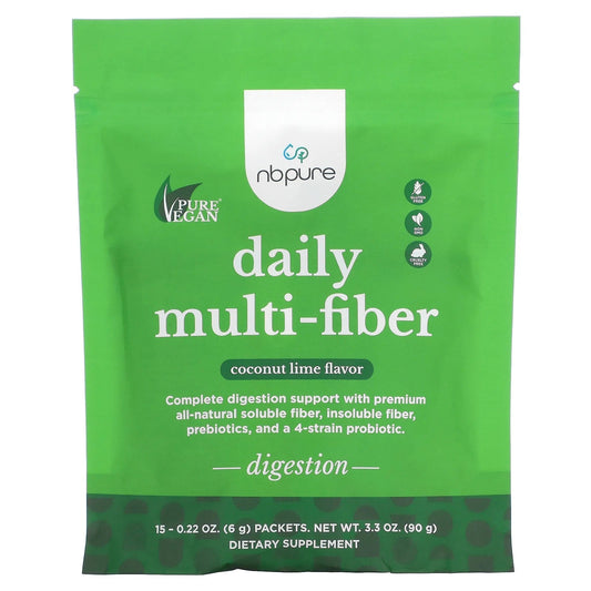 NB Pure
Daily Multi-Fiber, Coconut Lime, 15 Packets, 0.22 oz (6 g) Each
